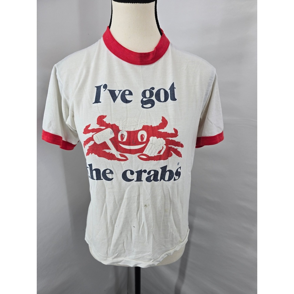 Vintage Hanes Ringer Tee World Famous Crab Pot Florida I've Got The Crabs Shirt